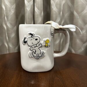 Rae Dunn Peanuts White and Yellow Ceramic Mug